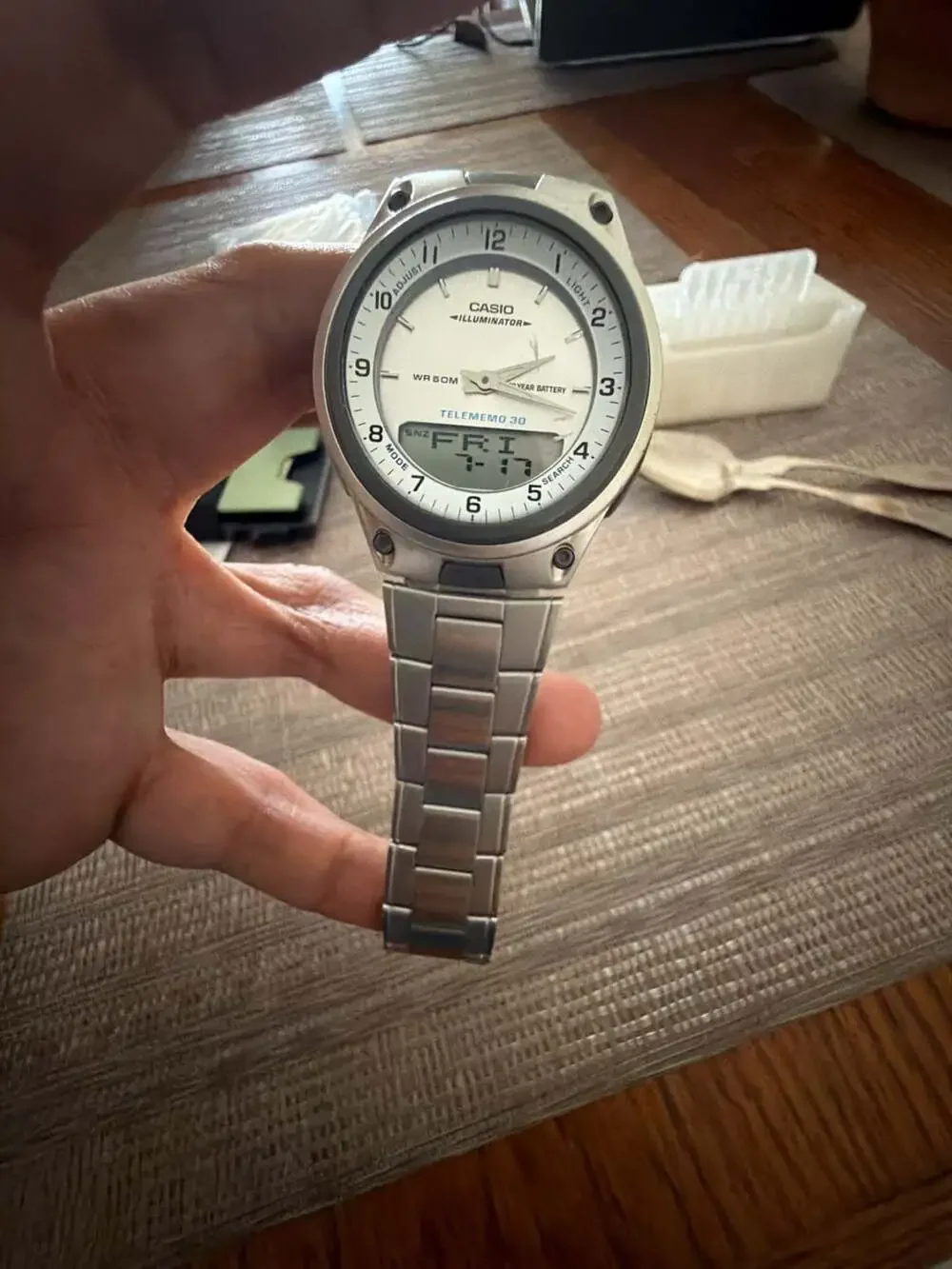 Casio Illuminator Telememo 30 AW80D-7AV Analog-Digital Watch